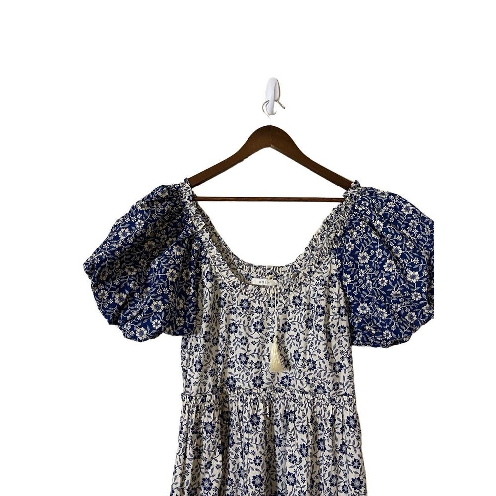 Doen Blue and White Floral Midi Dress - Picture 14 of 16